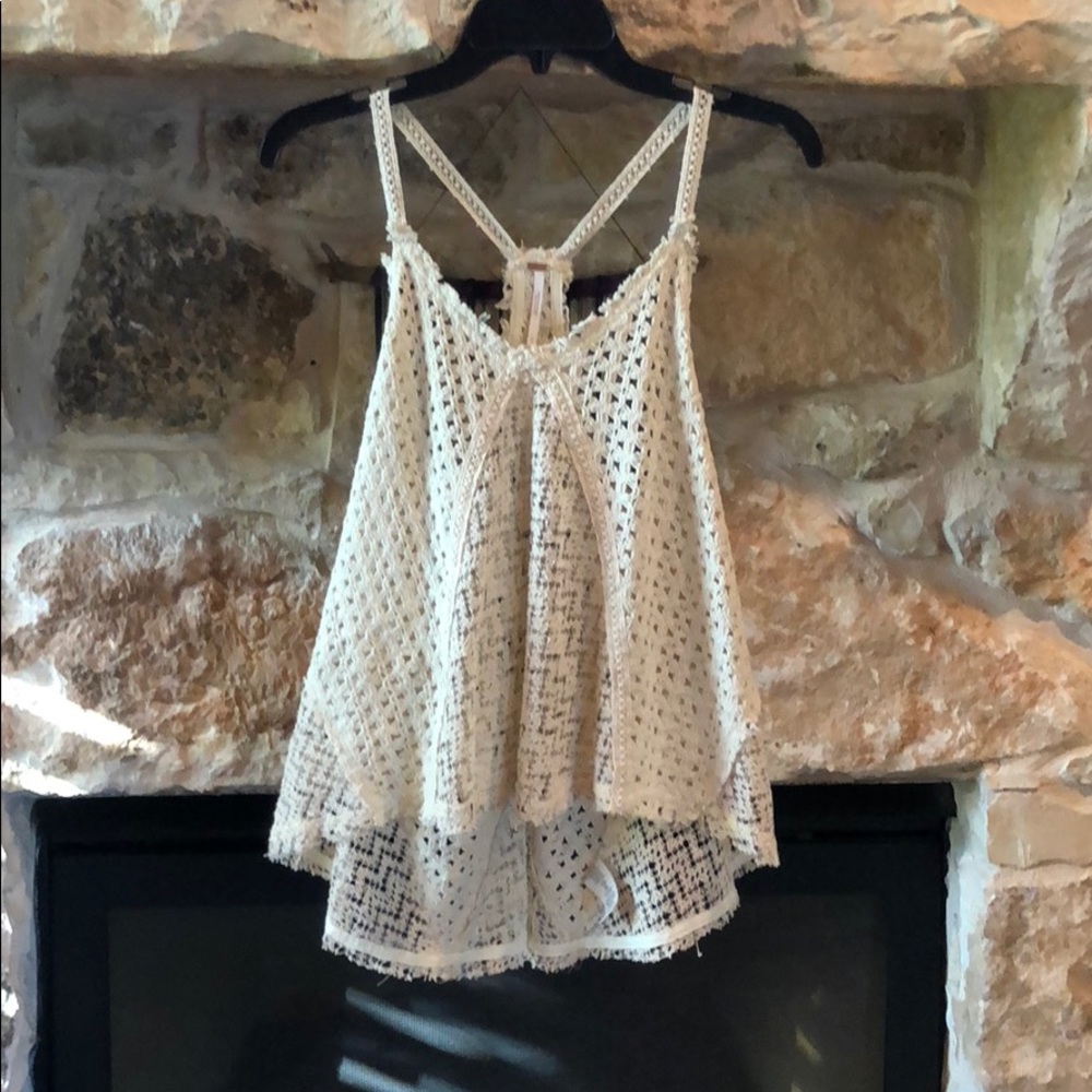 Free people white crotchety tank